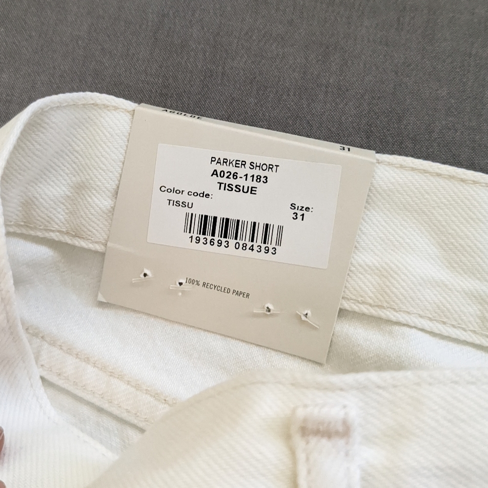 Agolde Parker Jean Shorts Tissue White - Picture 6 of 11